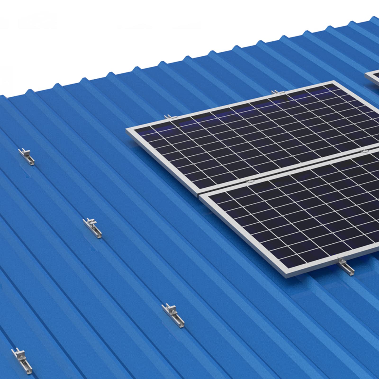 Solarmodul Halterung Flachdach, Alu Photovoltaik Montageschiene 12CM, Verstellbare Schwarz Klemme für 30-35MM Dicke Module, Solarpanel Halterung Montageset 2 Module Geeignet für Flachdach Trapezdach