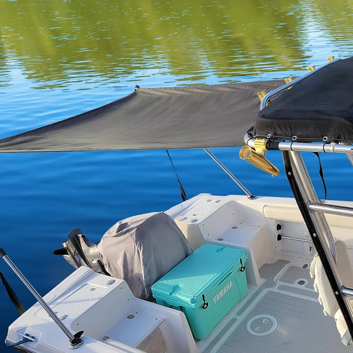 Oceansouth T-Top Kit d'extension/Ombre de poupe (Noir, Longueur et Largeur 2.4m - 2.1m)