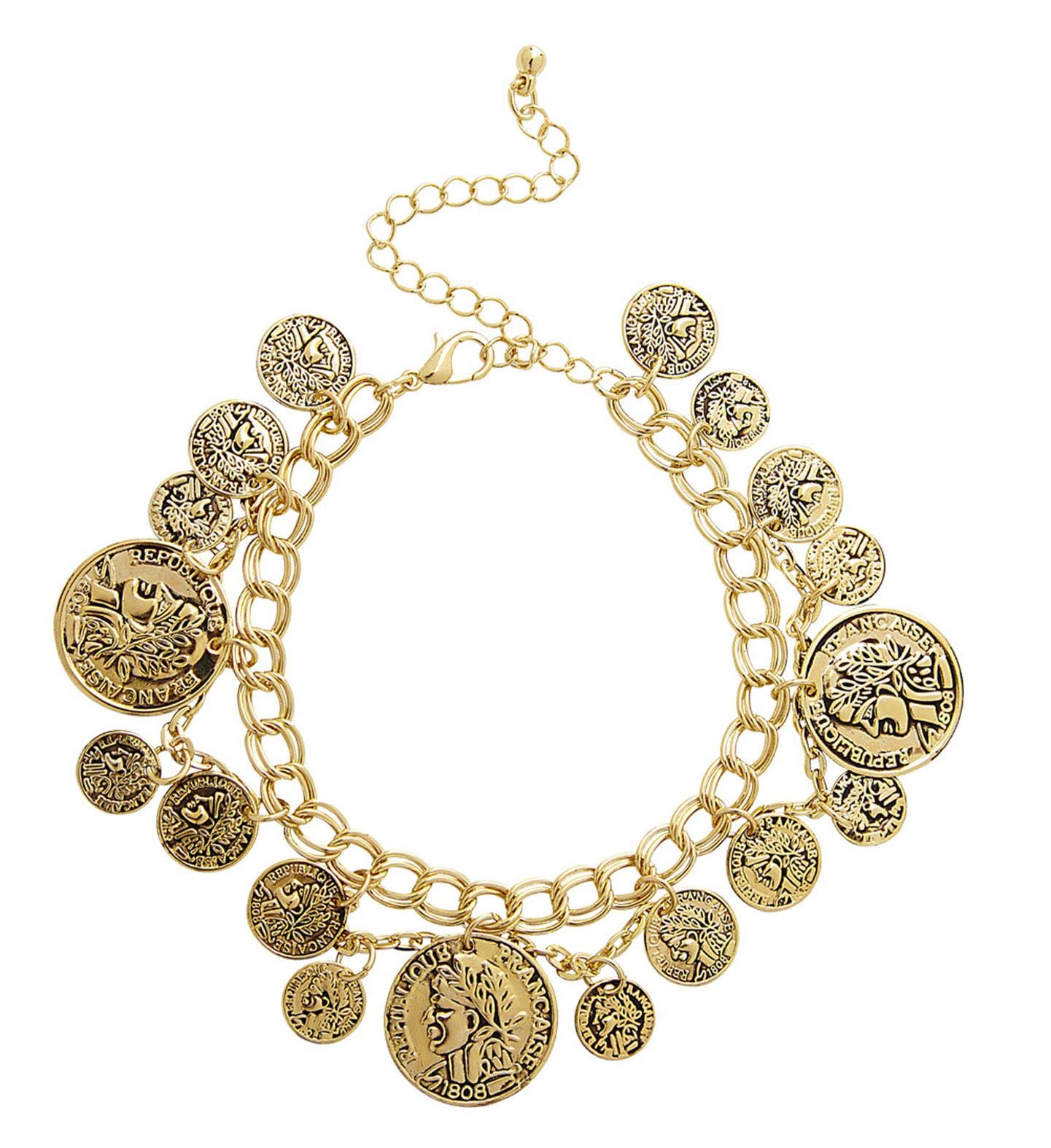 Widmann ROMAN GOLD COINS BRACELET Favour for Ancient Rome Greek Latin Party Favor