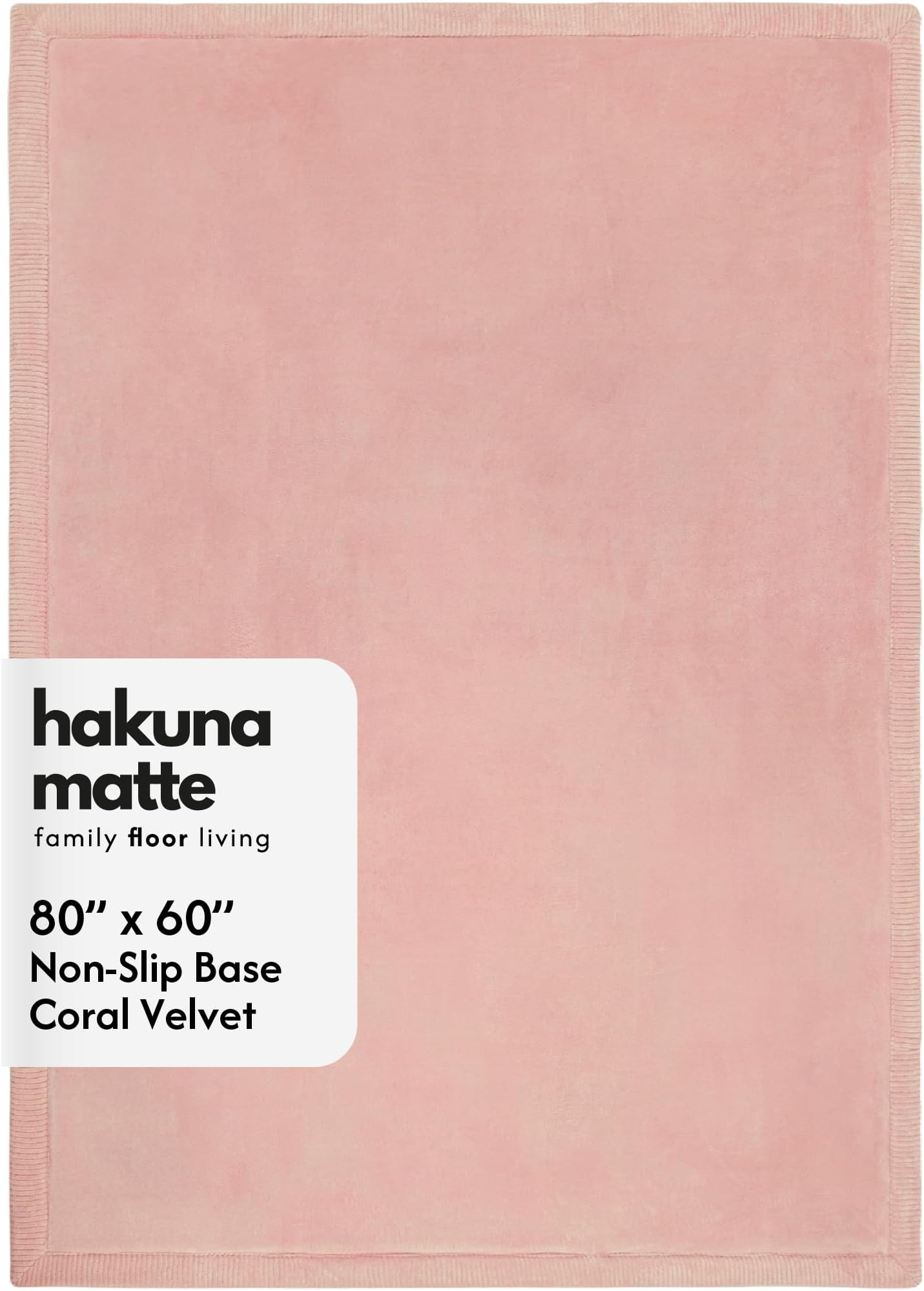 Stylish Coral Velvet Baby Play Mat 60" x 80" Pink – Soft 1" Thick High-Density Memory Foam Nursery Rug – Playmat for Floor with Non-Slip Backing for Crawling & Playing – Non-Toxic, odorless Area Rug