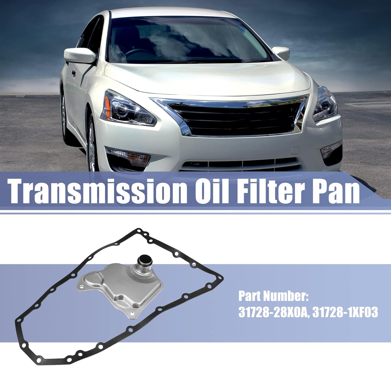 X AUTOHAUX 1 Set 31728-28X0A 21 Hole Gasket Transmission Filter Oil Pan Gasket Kit FP682WH for Nissan Altima 2007 2008 2010-2012