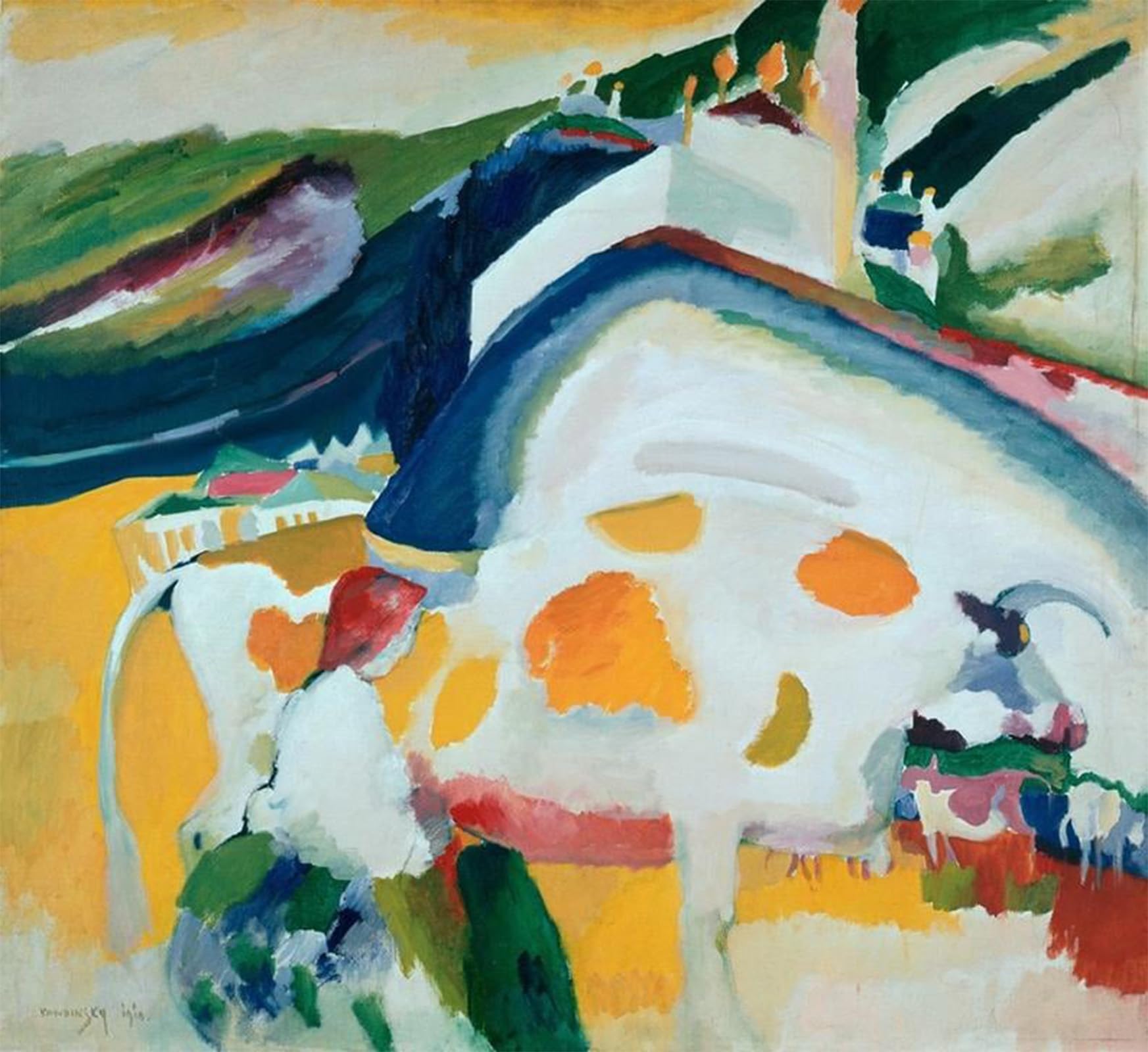 SERENDIPITP Abstract Painting Mural Print Picture Wall Decor Painting The Kuh by Wassily Kandinsky Vintage Wall Artwork for Home Decor 60x90cm