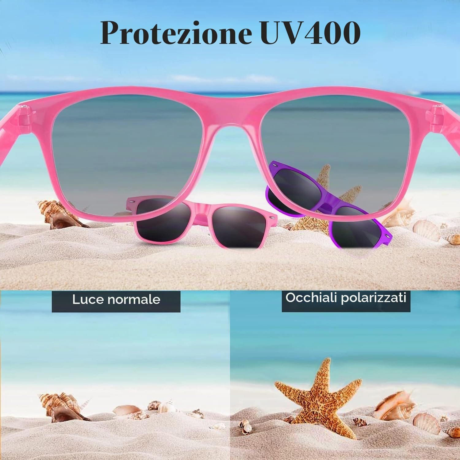 KAHEIGN 24 Pezzi Occhiali da Sole per Bambini Neon, 12 Colori Sfusi Occhiali da Spiaggia con Protezione UV400 per Estate Piscina Festa (13CM x 4CM)
