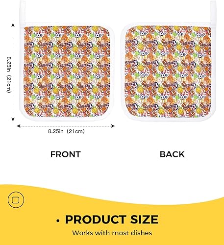 Miniatura 3 de 4 Packs Baseball Pot Holders Sets for Kitchen,Oven Pan Plate Bowl Pads Heat Proof Mat with Hanging Loop,Thick Terry Cloth Potholders Non Slip Soft