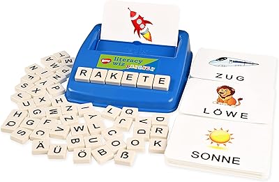 BOHS German Literacy Wiz Fun Game - See and Hide Spelling - Preschool Language Learning Educational Toys