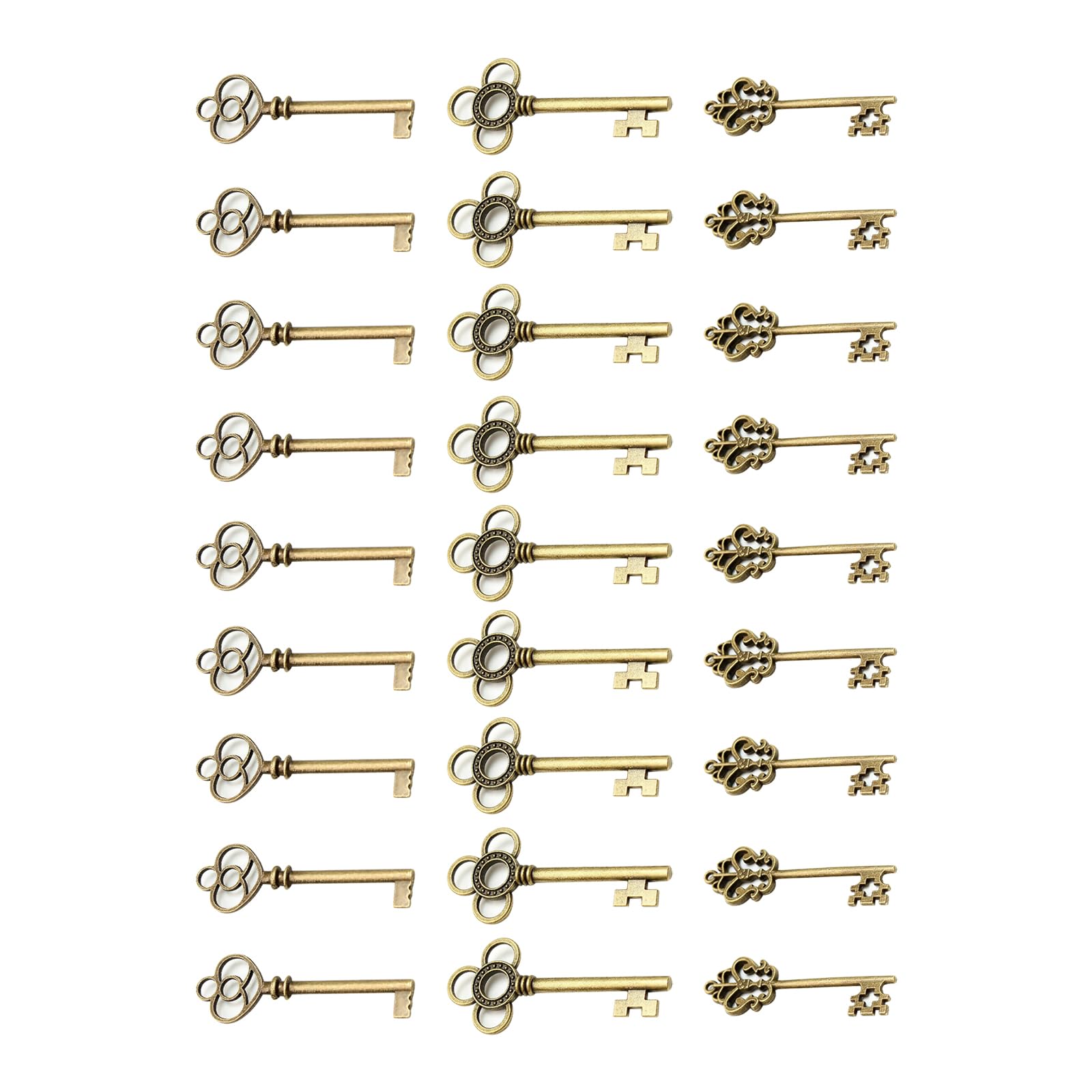 DAGIJIRD 30 Assorted Antique Craft Skeleton Keys Vintage Old Look Keys Lot Charm Pendant DIY Jewelry Making