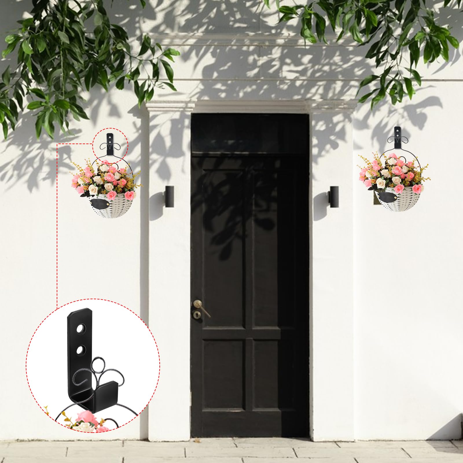 Set 4 Ganci Da Parete A J In Acciaio Nero - Porta Oggetti Per Garage, Casa Con Viti E Tasselli - Foto 5