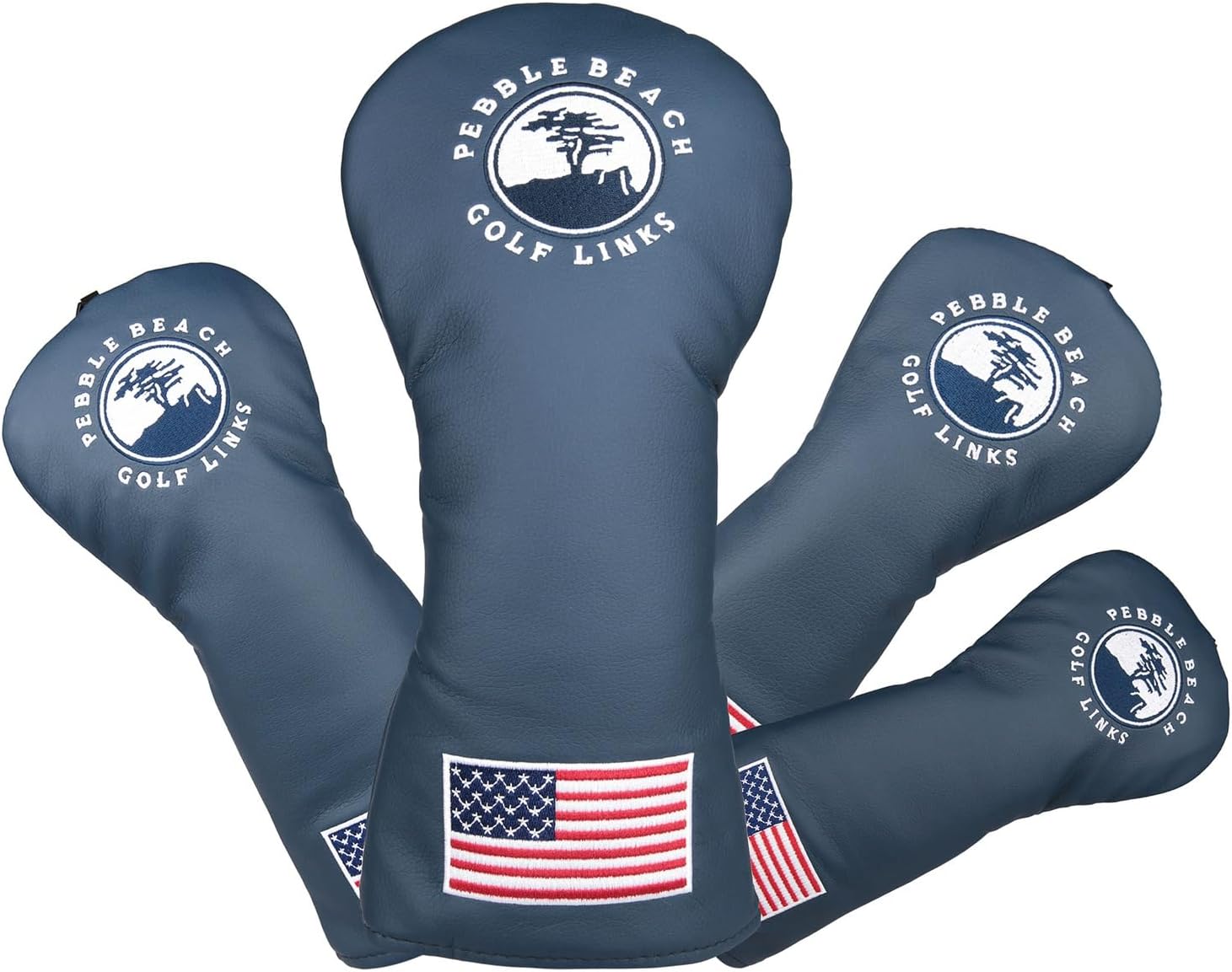 OGECLF Blue Leather with Embroidery Golf Club Driver Fairway Wood Hybrid Head Covers 1 3 5 UT Covers