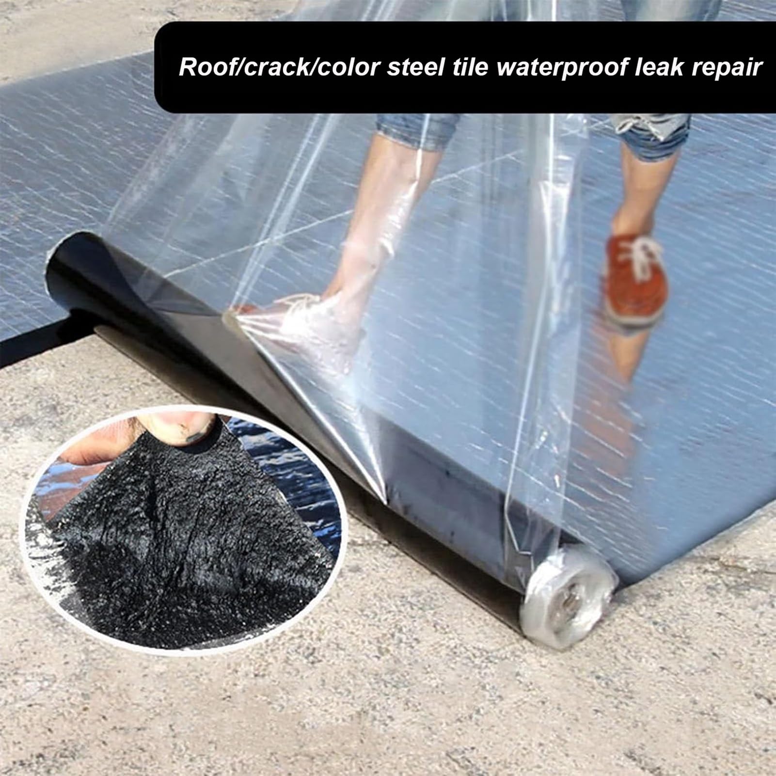 Cinta de butilo impermeable a altas temperaturas, sellador adhesivo grueso para grietas de pared, techos, conductos, tira de reparación de 20 x 200 cm