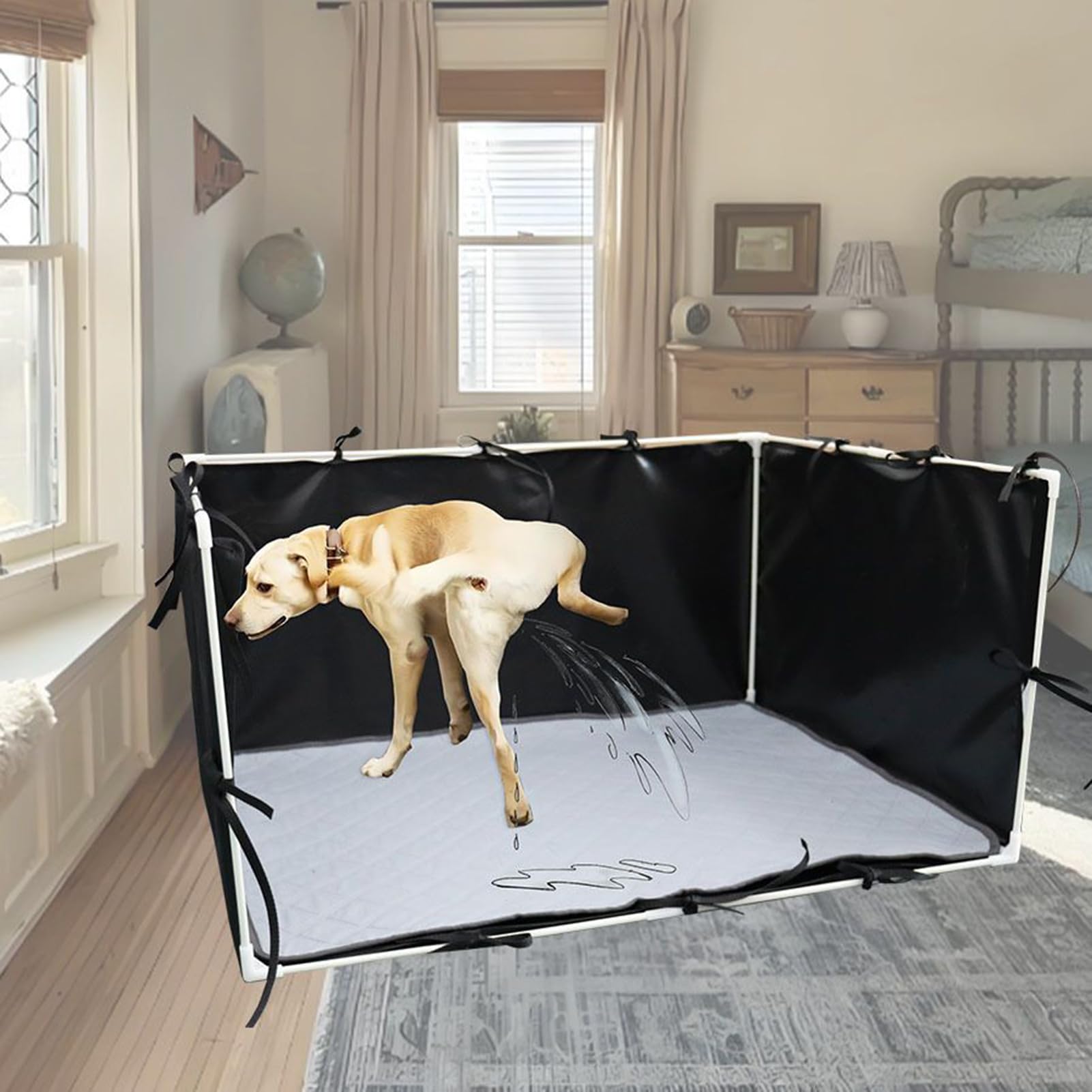 Tapis de Support pour Coussin – Plateau de Pot pour Chiot | Tapis de litière pour Chien avec Protection Anti-éclaboussures, Fonction de Protection du Sol Haute paroi – Aide à l'entraînement pour