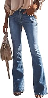 Jeans a Zampa da Donna Moda strappato Streetwear Lavato Casual Commuter Pantaloni Regolari in Denim Europa e America