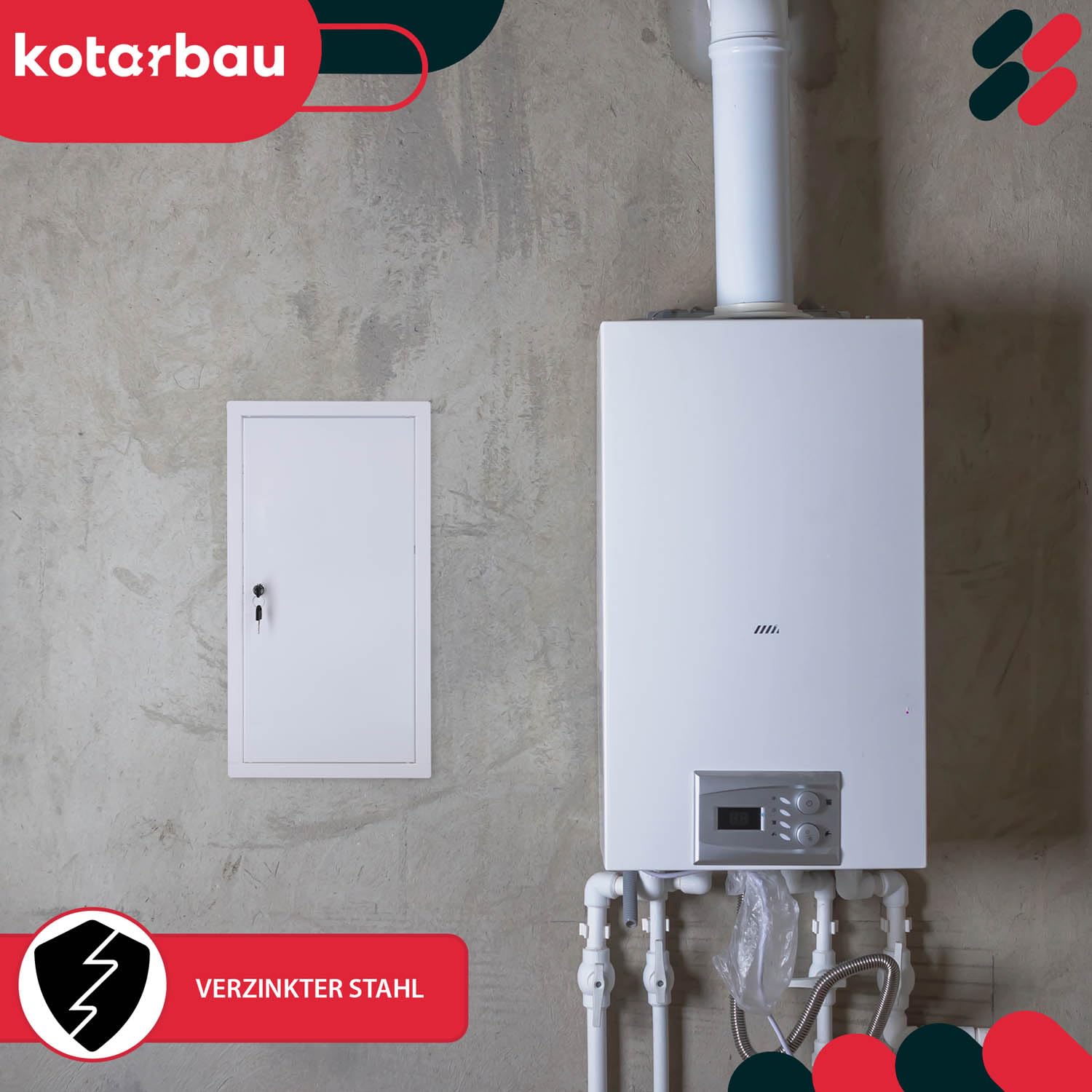 KOTARBAU® Puerta de inspección de 30 x 60 cm construcción en seco puerta de revisión con cerradura de llave caja de fusibles empotrada trampilla de revisión de acero galvanizado cartón yeso trampilla
