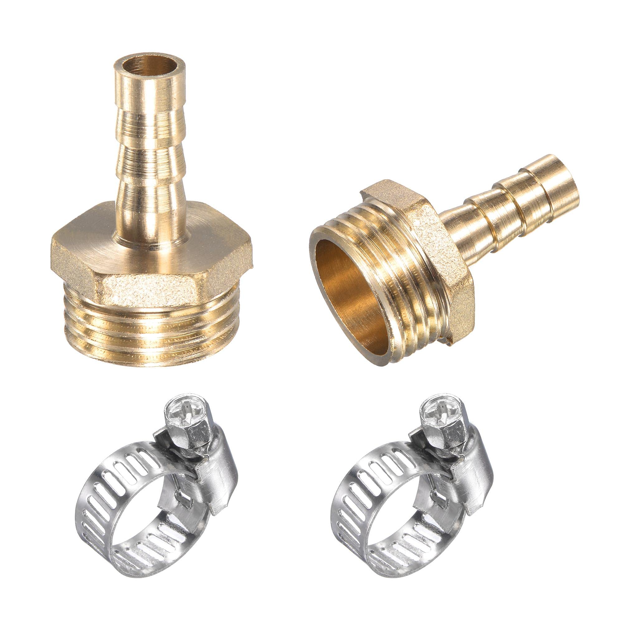 Raccordo A Spina Per Tubo In Ottone 6 Mm | Attacco G1/2 Femmina + Fascetta 6-12 Mm | 2 Set | Per Aria, Acqua, Carburante