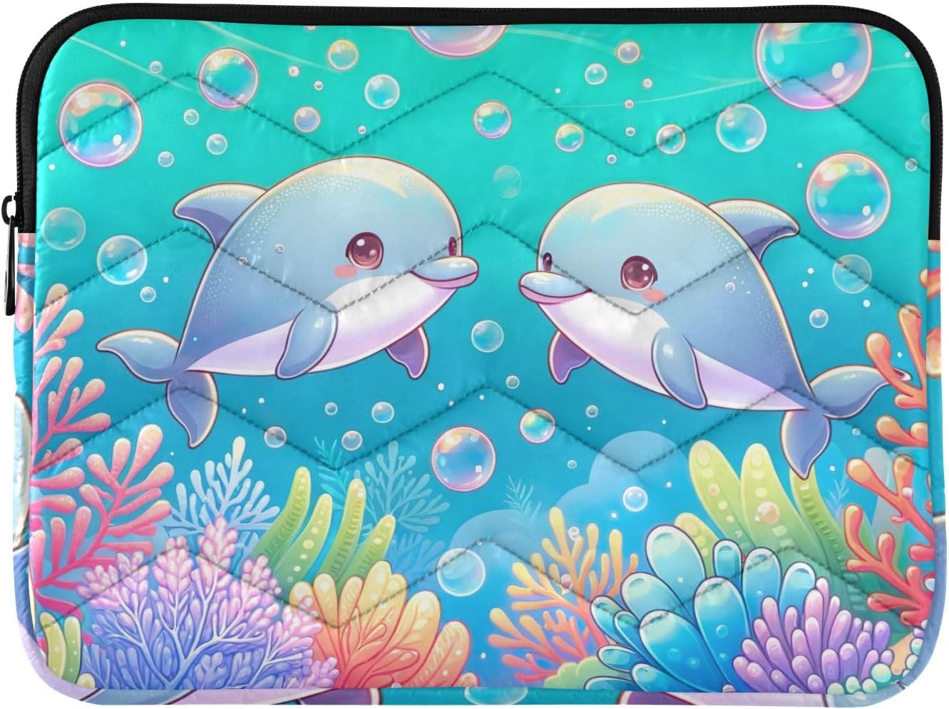 Cute Dolphin Print Notebook Sleeve, Soft Lining