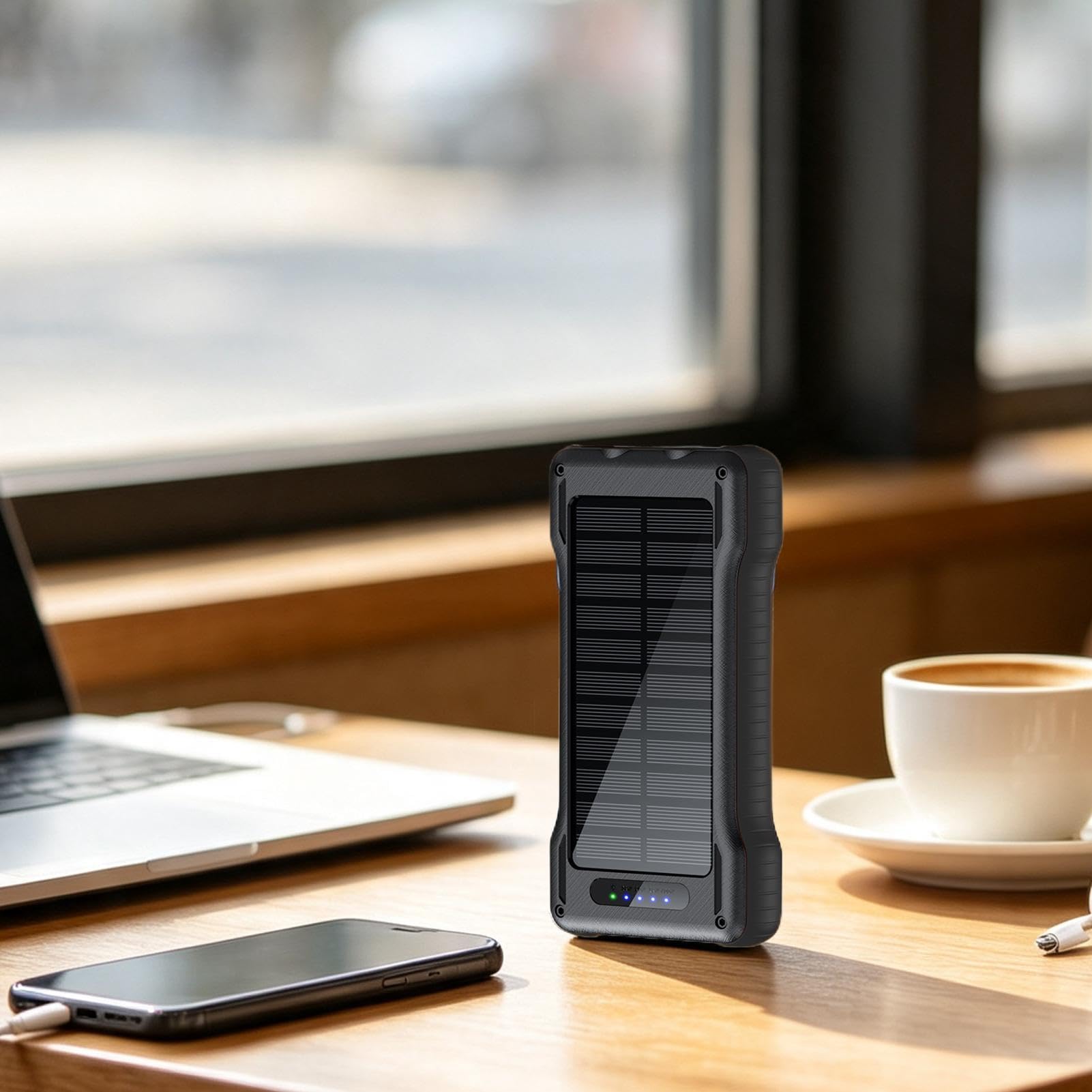 Power Bank Solare Power Bank da 10000 mAh per Telefono con Torcia