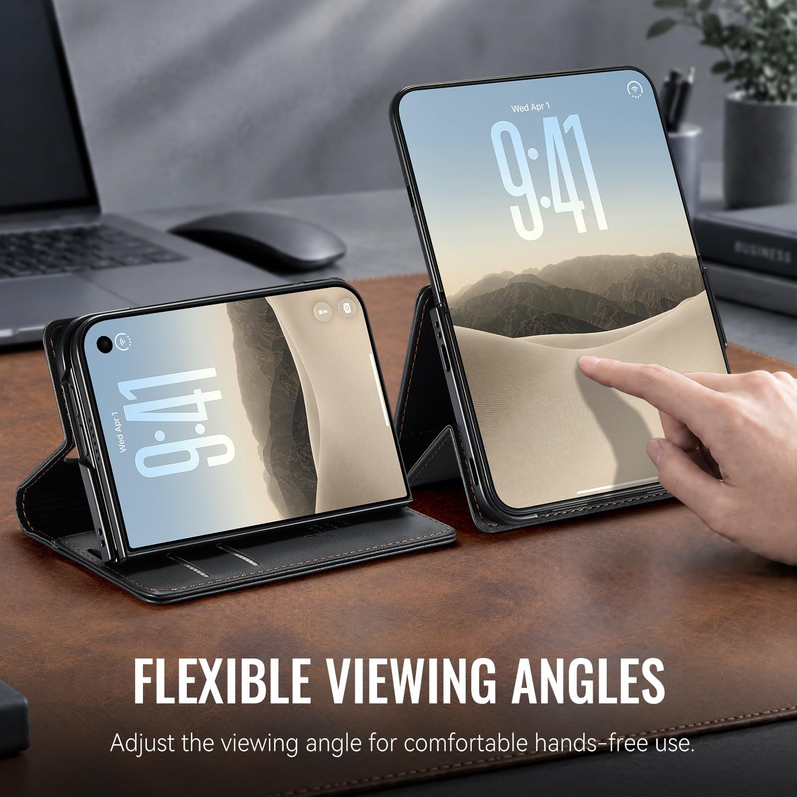 Portfel etui do iPhone Duo, zamknięcie magnetyczne, składany stojak