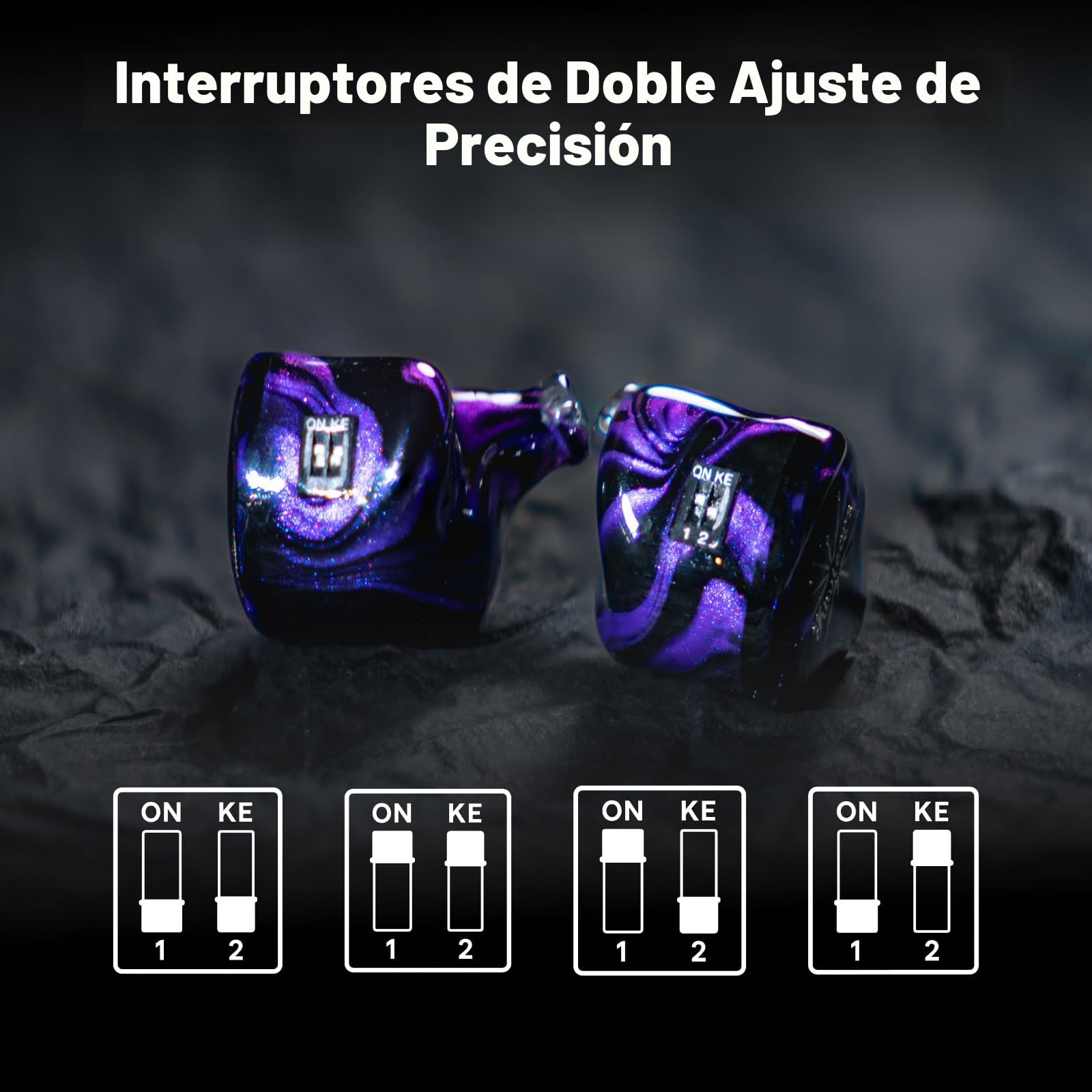Linsoul Kiwi Ears Quartet 2DD+2BA Hybrid In-Ear Monitor, Auriculares HiFi con Carcasa de Resina Hecha a Mano, Cable IEM OFC Plateado Desmontable para músicos audiófilos DJ Studio Gaming