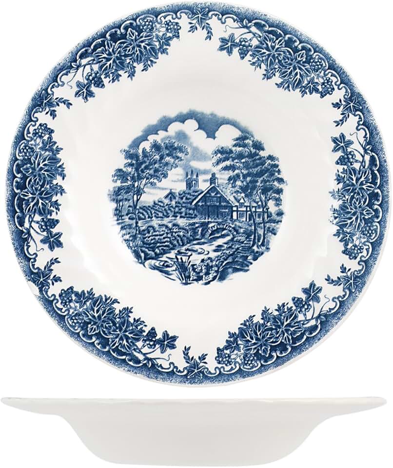 Churchill Vajilla de Loza Inglesa para 6 Personas, Forma Decagonal, Decorado Floral, Country