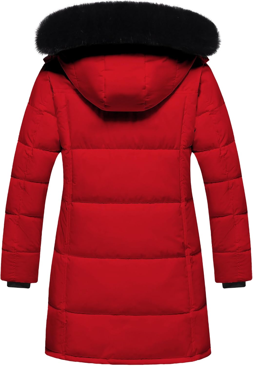 CTFASHION Girl's Winter Coats Kids Waterproof Long Puffer Jacket Thicken Fleece Lined Ski Parka with Detachable Fur Hooded - Image 2