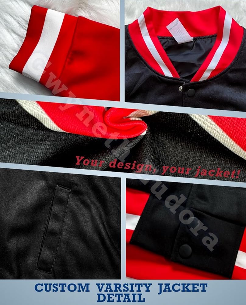 Amazon.com: Custom Varsity Jacket Men Women, Printed Name