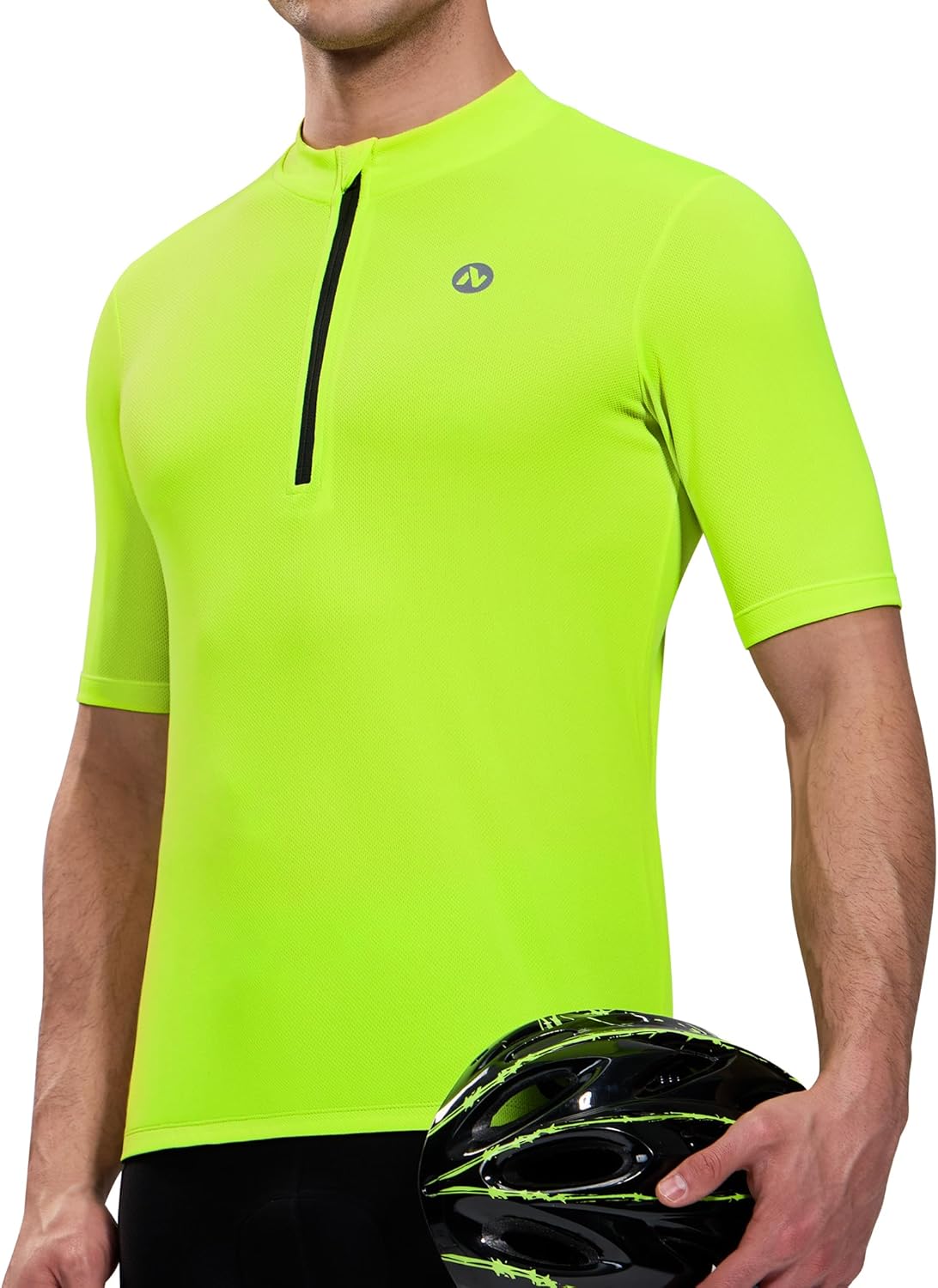 Nepest Cycling Jersey Men Short Sleeve Bike Shirts with 4 Rear Pockets Moisture Wicking Half Zip Road & Mountain Biking