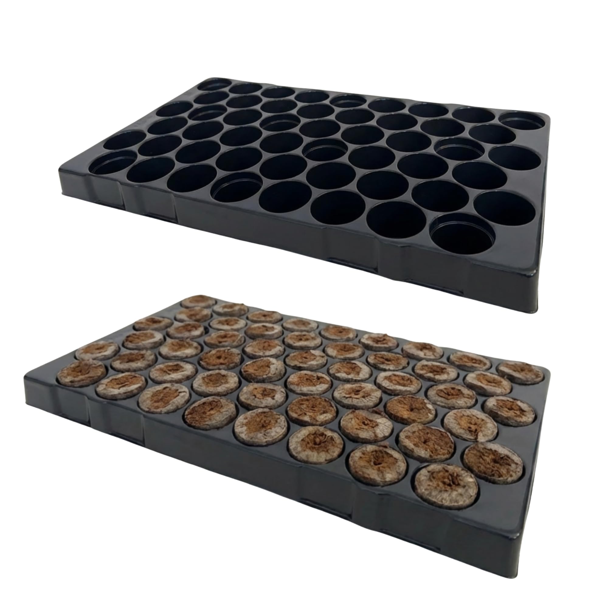 Nutley's Black 51 Cell Seed Propagation Trays – Pack Of 2 Plug Trays, Ideal For Seeds & Cuttings (With Compost Pellets)