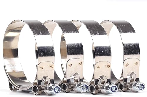 Vista 66 de Abrazaderas de acero inoxidable con perno en T, abrazaderas de tubo turbo para manguera de 1.75 pulgadas (10 piezas de 2.008-2.323 in)