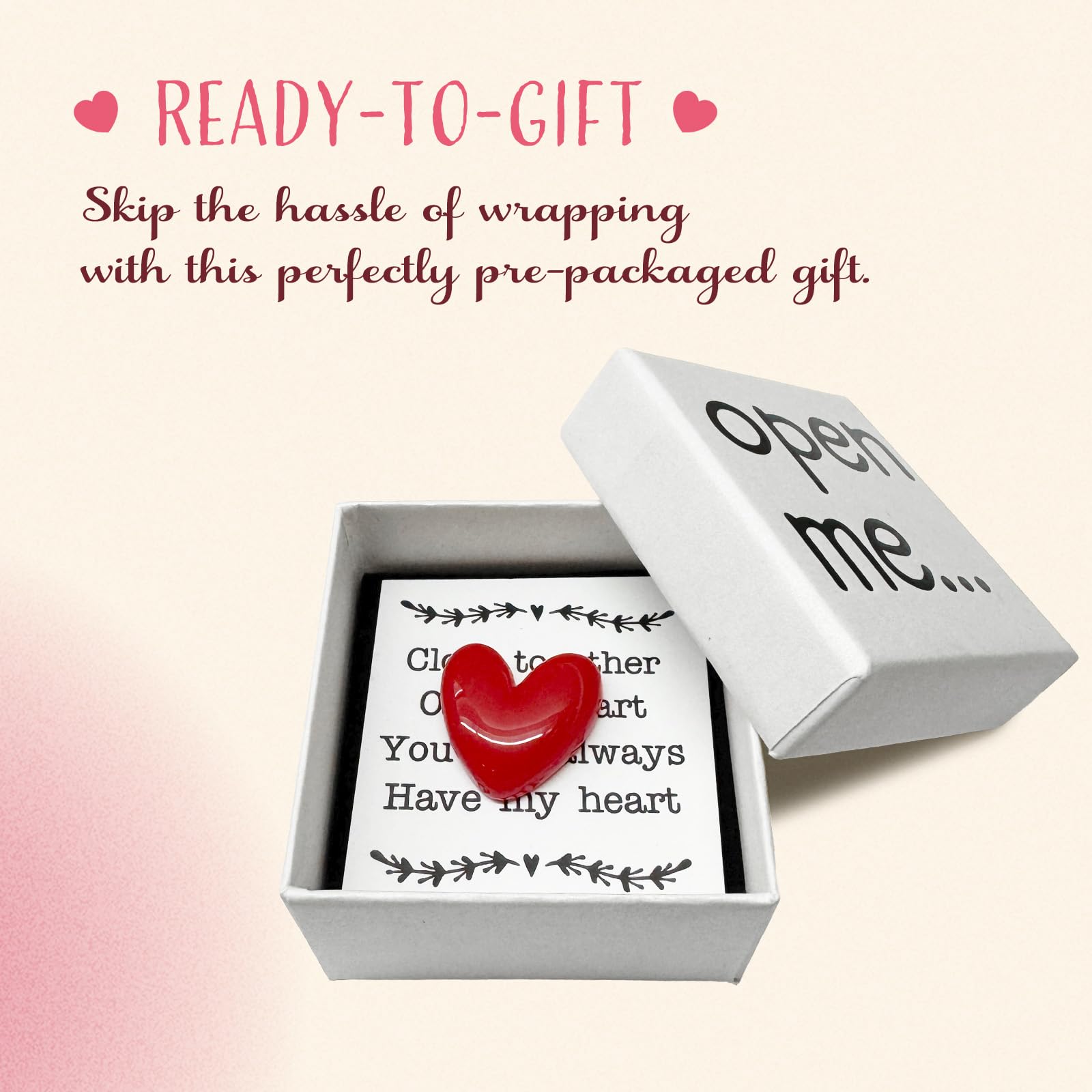 I Love You Gift for Him or Her, Little Red Heart Mini Keepsake, “Open Me” Gift Box, Thoughtful Valentine’s Day & Anniversary Idea for Boyfriend, Girlfriend, or Loved One
