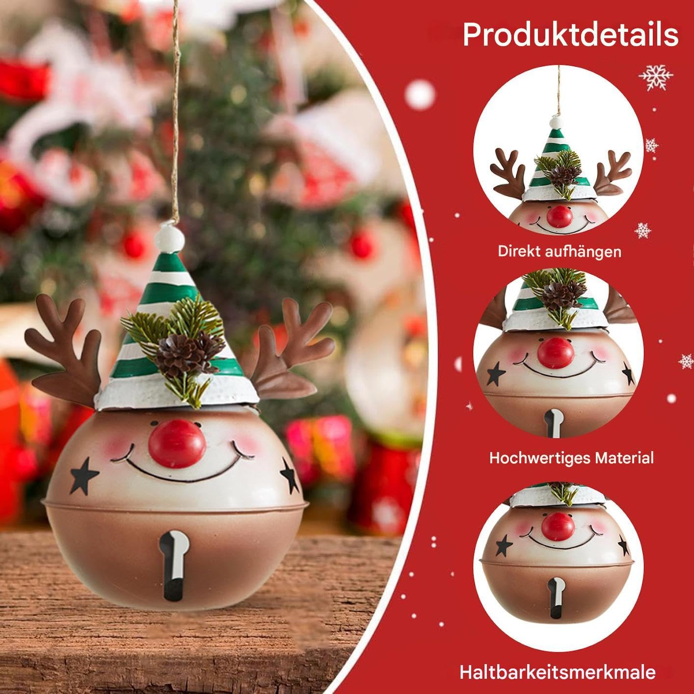 Christmas Tree Decor – 3-częściowy zestaw figurek świątecznych | ozdoby Świętego Śnieżanka Świętego Mikołaja, dekoracja świąteczna, prezent, do użytku wewnątrz i na zewnątrz, na imprezę domową