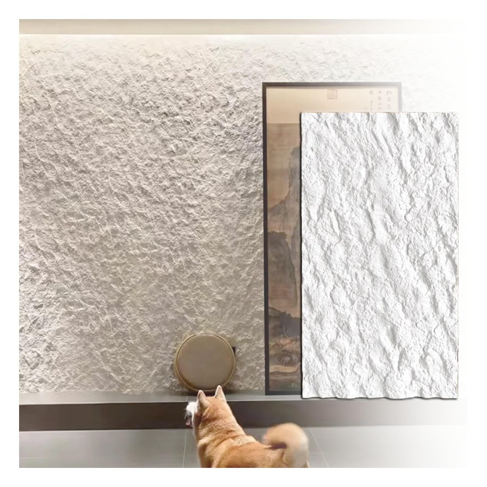 Paneles de pared 3D imitación piedra, revestimiento de ladrillo con textura de cemento PU, impermeable y ligero, revestimiento de pared para decoración de interiores para pared de TV, oficina, sa