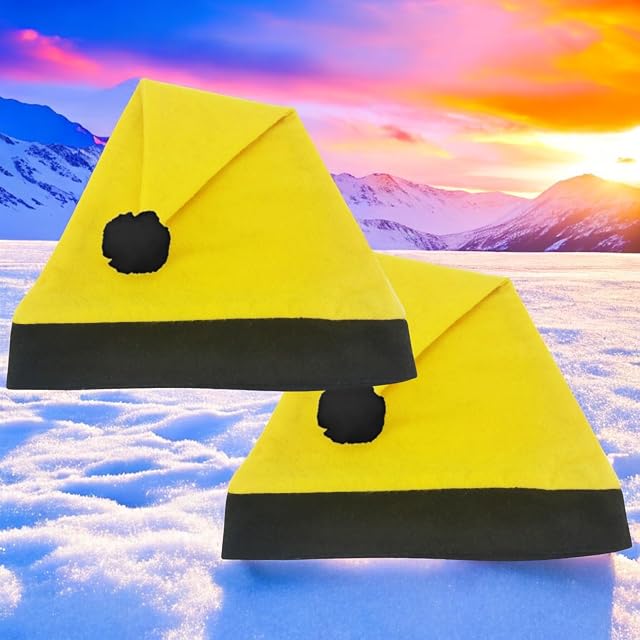Foto 3 de 8 de Lote de 2 Gorros de Navidad Gorro de Invierno Papá Noel Felices amarillo