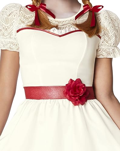 Miniatura 3 de Spirit Halloween Disfraz corto de Annabelle para adultos, con licencia oficial, disfraz de TV y película, vestido de encaje blanco