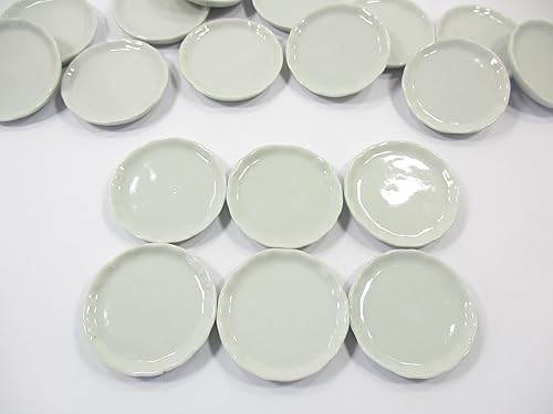 Miniatura 2 de 0.236x1.575 in Blanco Plato Grande Plato Casa de Muñecas Miniatura Cerámica Utensilios de Cocina Deco 1:6 10680