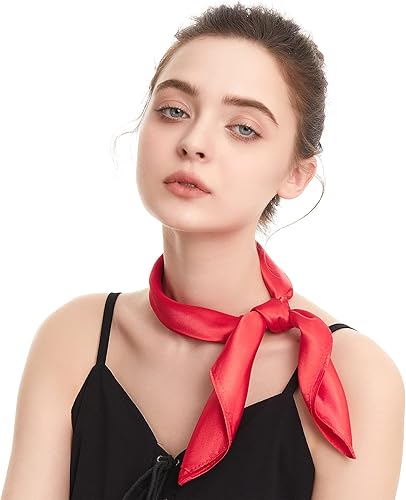 Miniatura 3 de Zando Bufanda de seda cuadrada de gasa de color sólido, bufandas retro para mujer, bufandas para el cuello, bufanda, monedero, bufanda