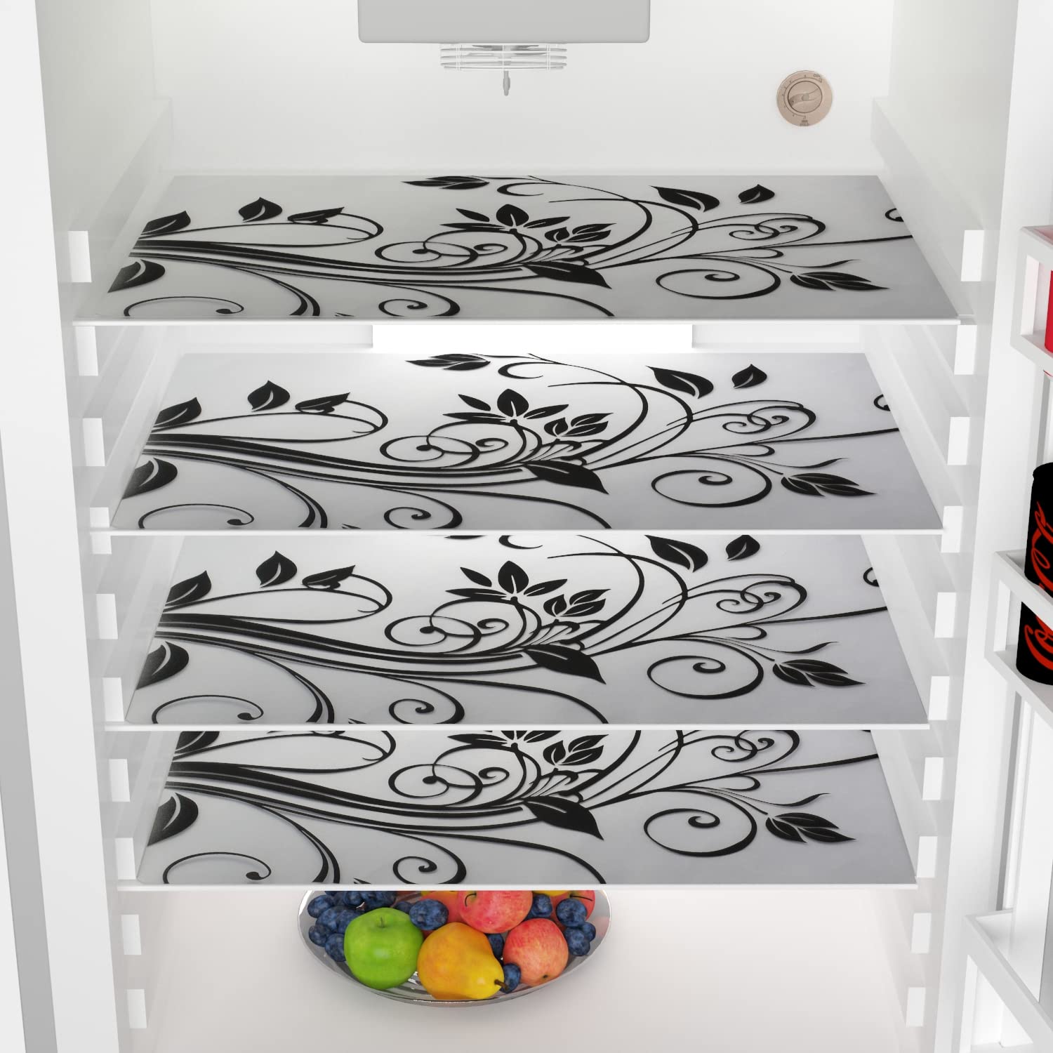 Refrigerator Drawer Mats - Set of 6 -4 Refrigerator Drawer Mats - Set of 6 -4
