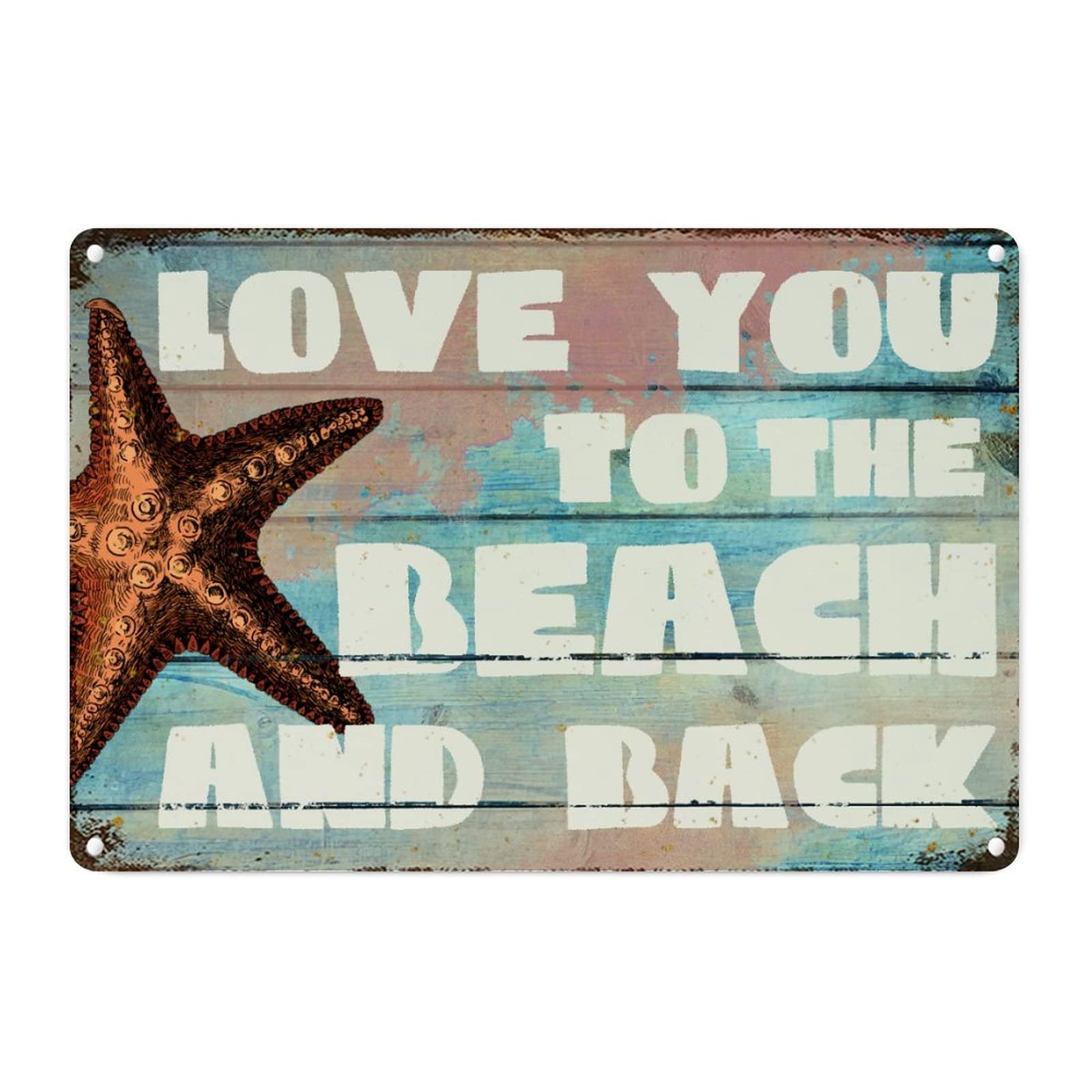 Plaque en métal Love You To The Beach decoration romantique