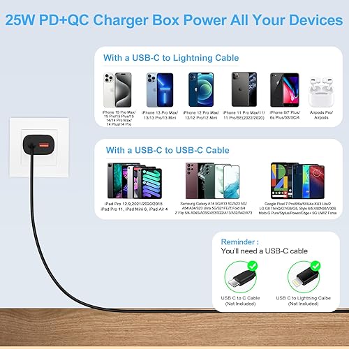 Miniatura 6 de 25W Samsung Charger Type C Fast Charging Block PD+QC Wall Plug Adapter for Samsung Galaxy Watch Ultra 8 7 FE 6/Z Flip7 6/A17/A16/S25