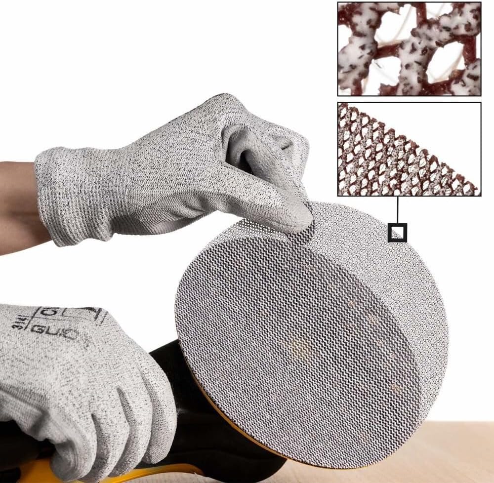 Mirka Abranet 6-Inch Sanding Discs - Hook and Loop Mesh Orbital Sander Pads, Dust-Free Sanding, Long-Lasting and Non-Clogging, Ideal for Wood, Metal, Automotive Finishes, and More, 35pcs Assorted