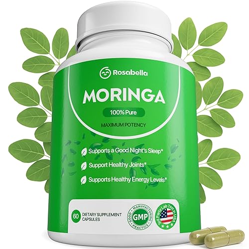 Rosabella Moringa Capsules - Pure Moringa Powder, Energy, Skin, Immune