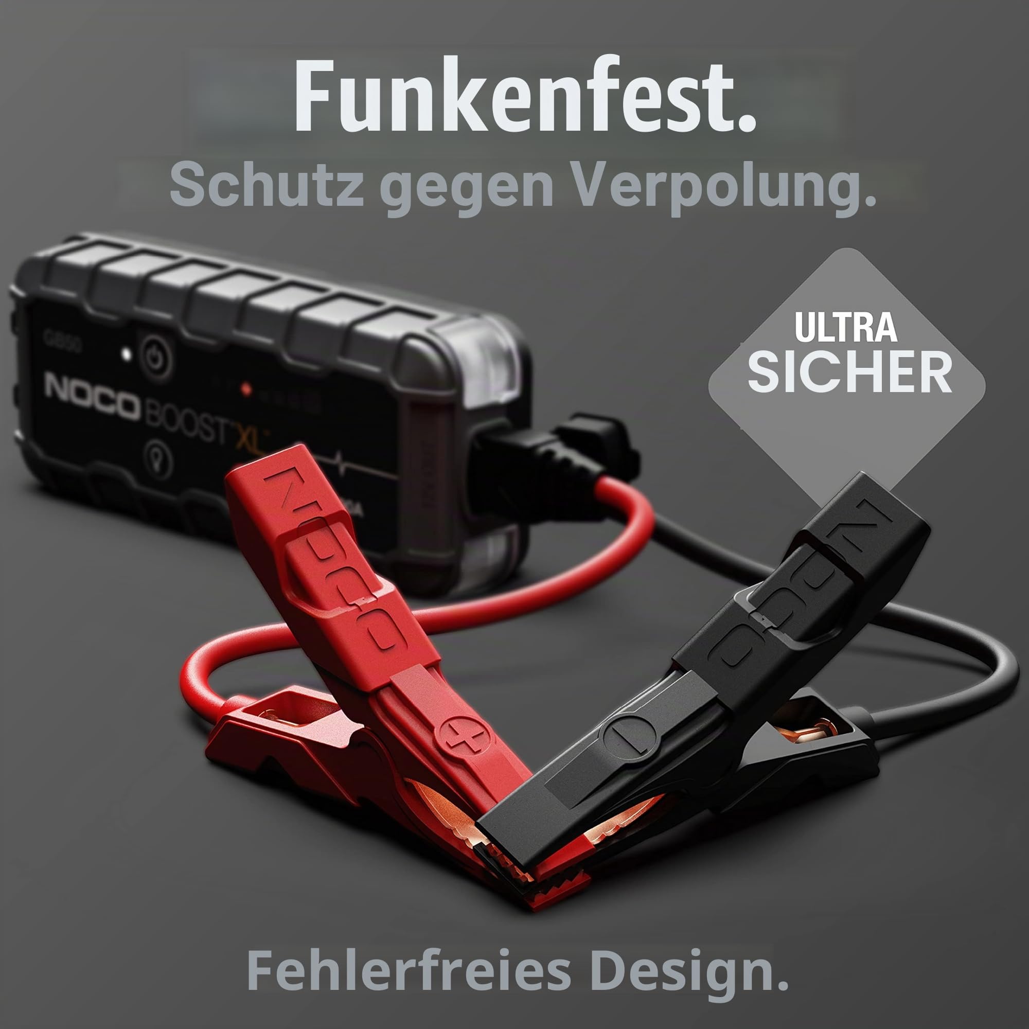 NOCO Boost GB50: 1500A UltraSafe Starthilfe Powerbank – 12V Lithium-Starthilfegerät & Starterkabel – Tragbarer Booster für Benziner bis 7,0L & Diesel bis 4,5L