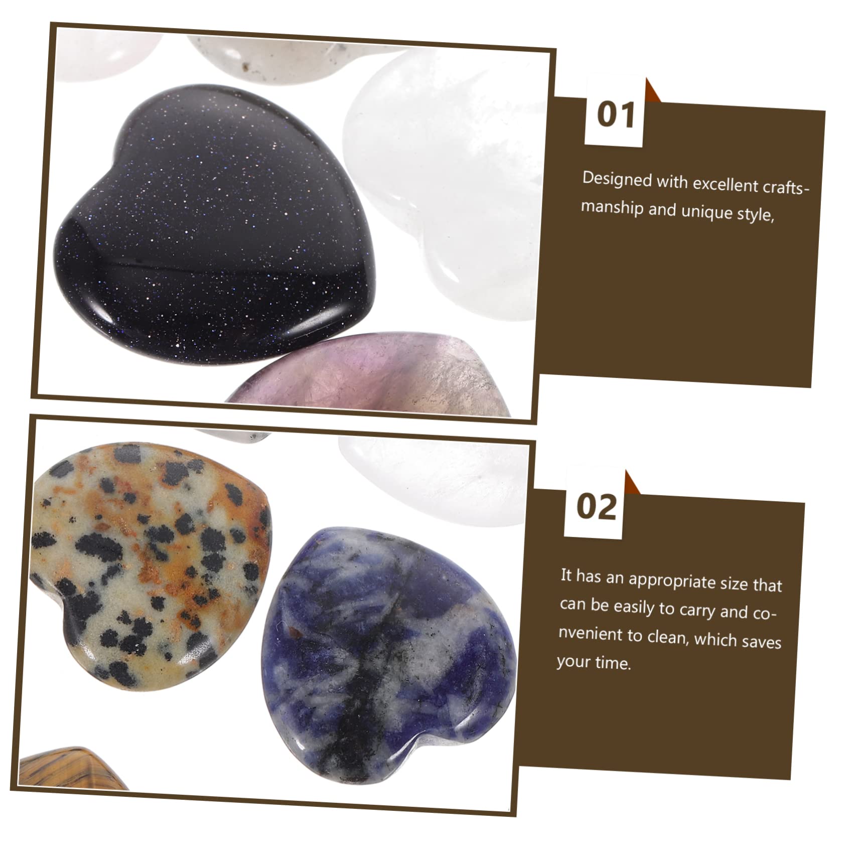FRCOLOR 60stücke Herzförmige Naturstein-kristall-dekoration Gemischte Stile Für Tischdeko Hochzeitsfeiern Und Kreative -projekte Hochwertige Edelsteine Für Warmes