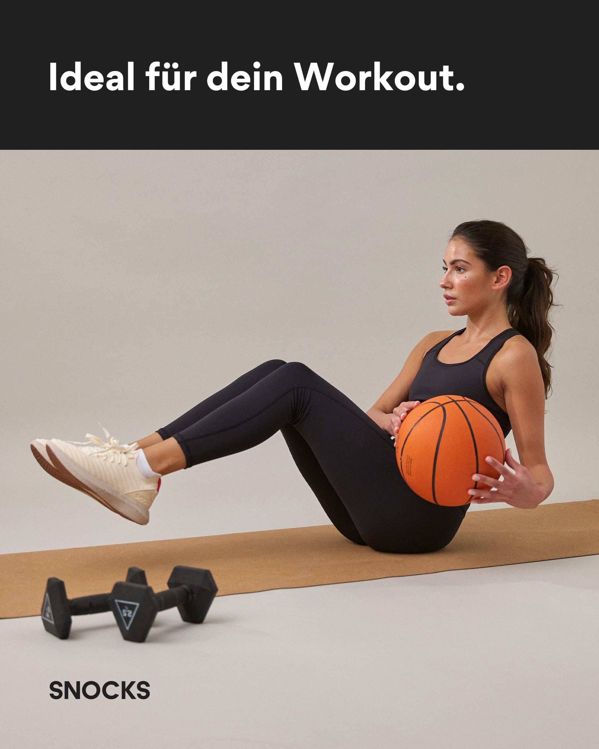 Snocks Sport Leggings Damen- Blickdicht, High-Waist-Bund, elastisch & mit Tasche - Gr. XS - 3XL - Sporthose, Yogahose, Sportleggins