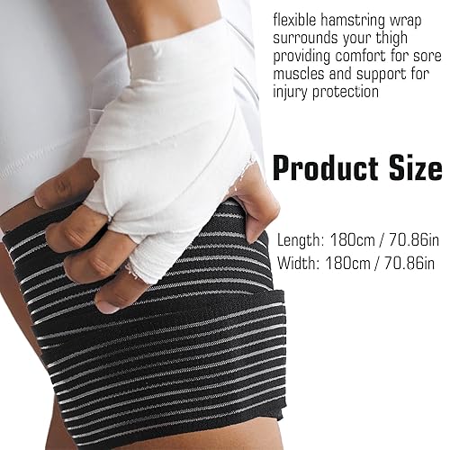 Miniatura 2 de Envolturas de compresión de muslos de isquiotibiales, manga de compresión ajustable para el muslo para tratamiento de venas varicosas para piernas,