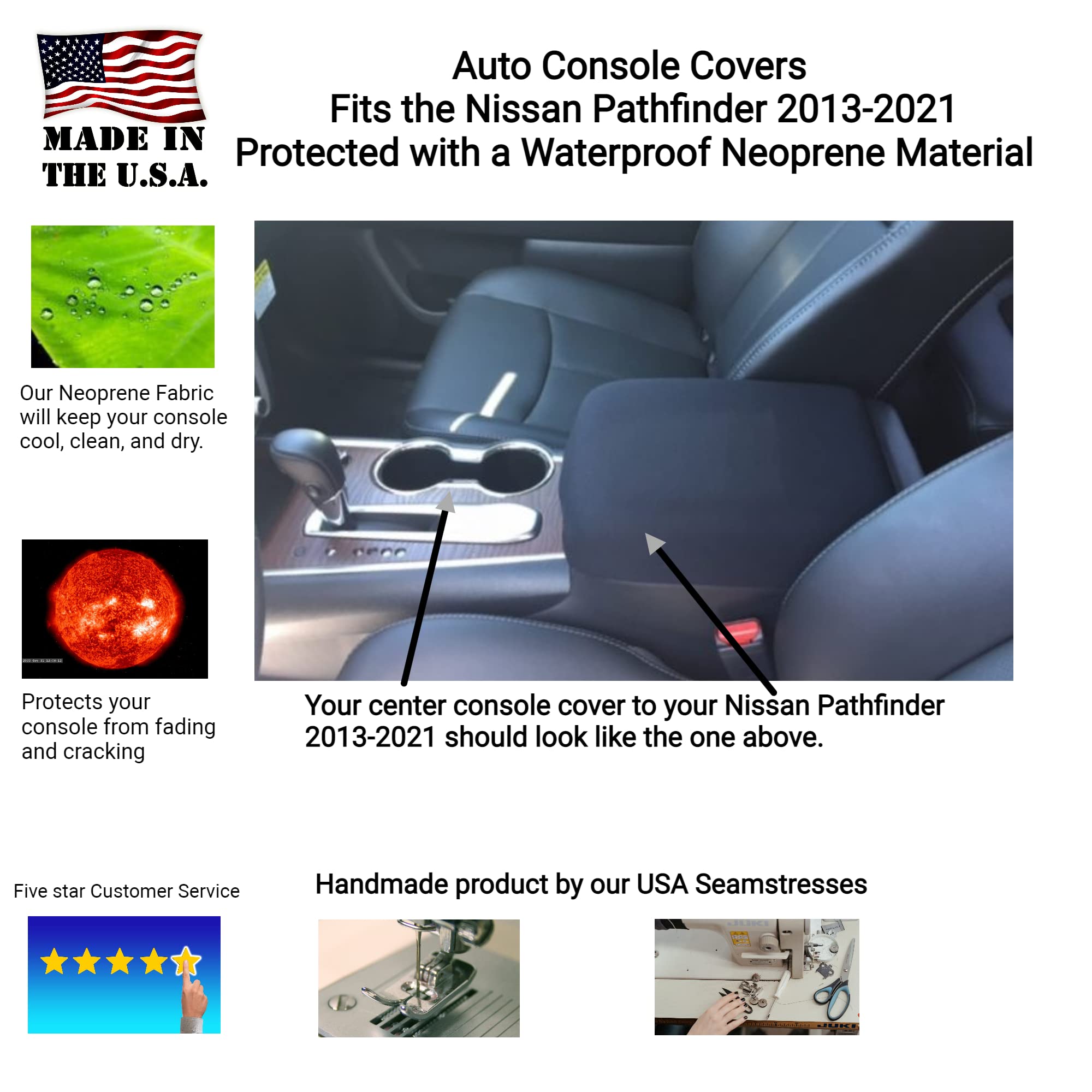 Console Armrest Leather Synthetic Cover Fits Nissan Pathfinder - Foto 12