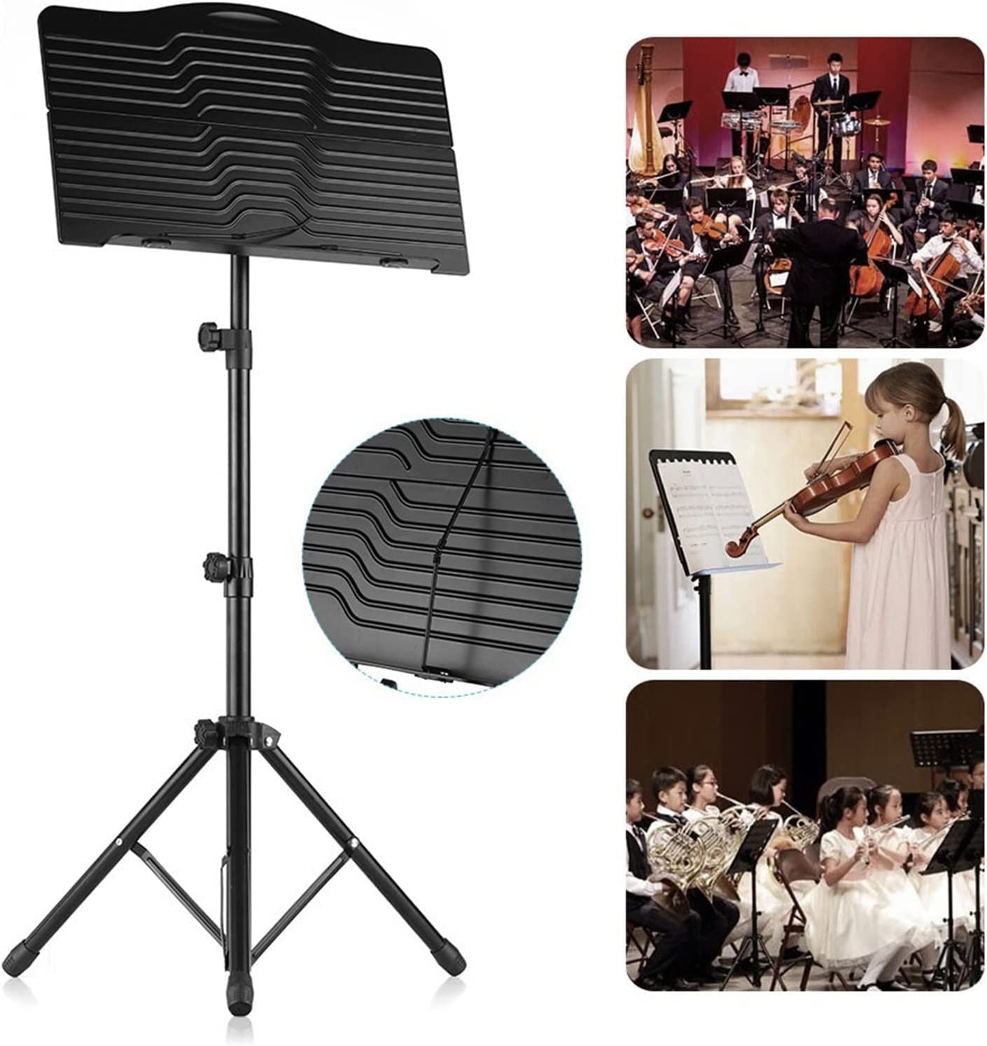 Tragbarer Notenständer aus Metall für Zuhause und Schule, multifunktionale Bücherregalstütze für Musiker und Orchester
