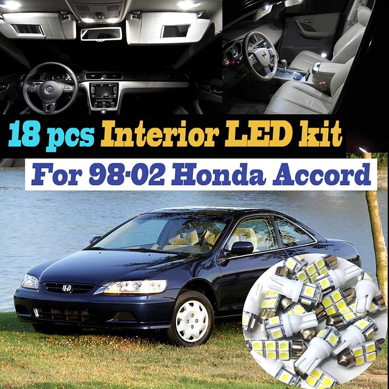 Kit de lâmpadas LED brancas 6000 K para iluminação interna Mr.Brighton LED para Honda Accord 1998–2002 – 18 unidades
