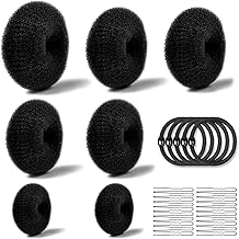 Hair Donut, 7pcs Hairstyle Accessories Kit, with 20pcs U-clip and 10pcs Head Rope, for Women Girls, for Bun Making (Black)