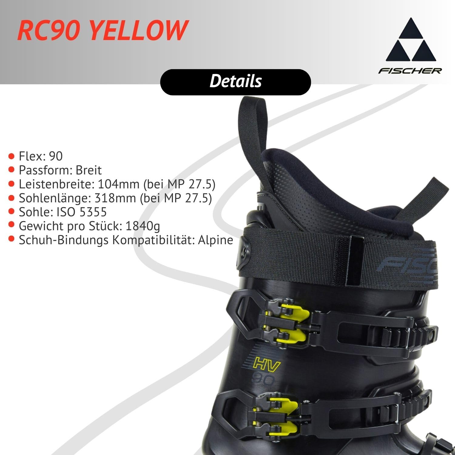 Fischer RC 90 Yellow Black - - 28,5