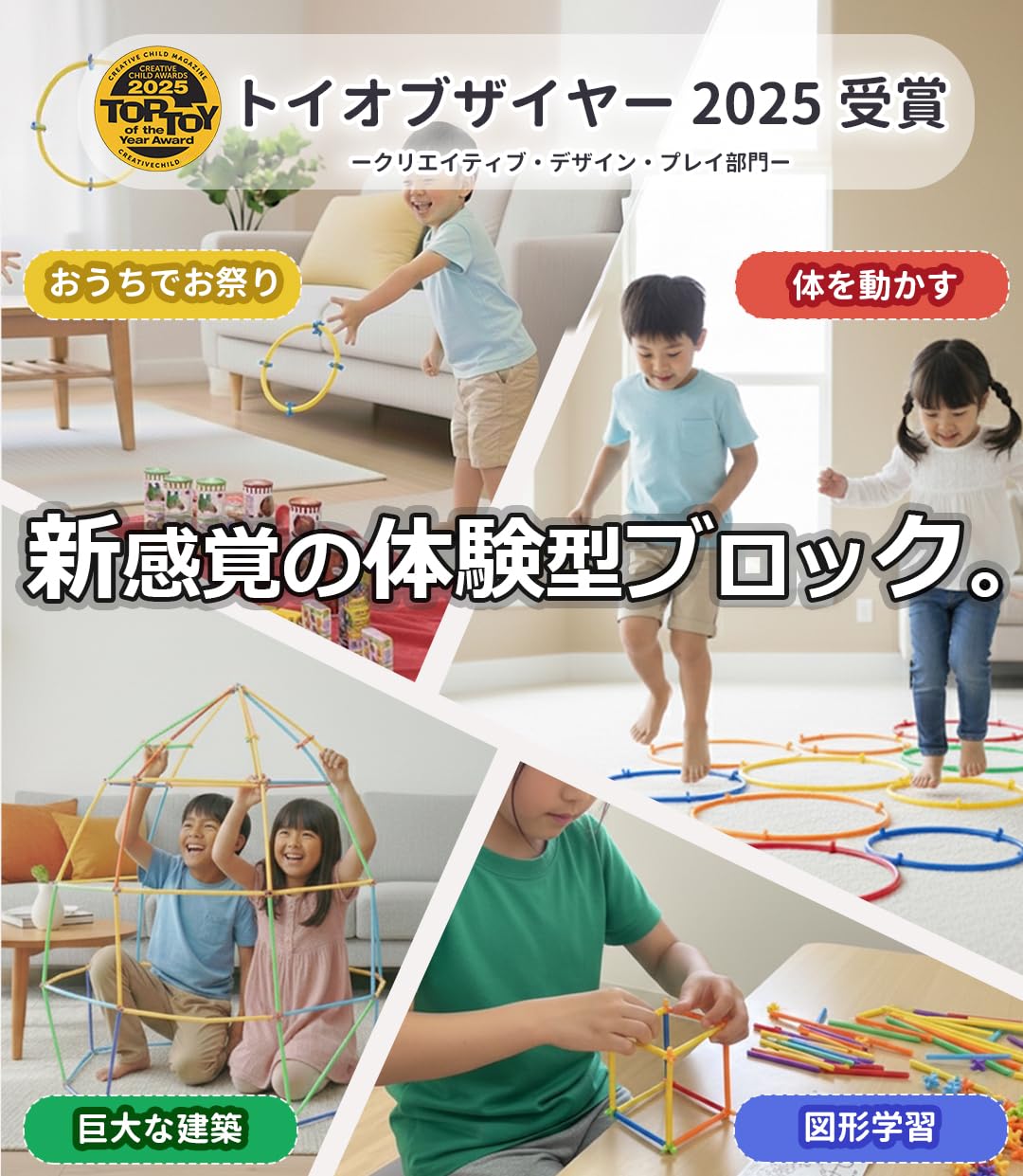 LOTUS LIFE ロンビー (Lon-Bi) 自分でつくる屋内遊具 7色 560ピース