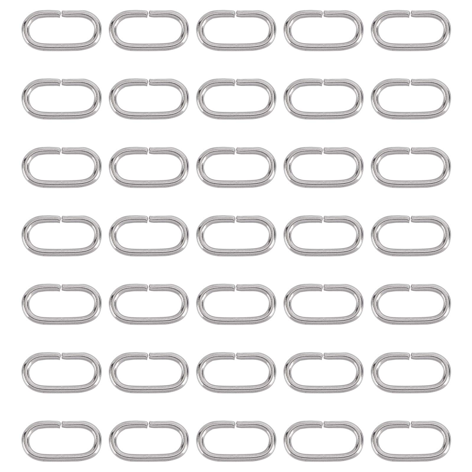 UNICRAFTALEAbout 200 Pieces Oval Link Rings 304 Stainless Steel Link Connectors Oval Connectors Links for Jewelry Making Color Stainless Steel, 10x5x1mm